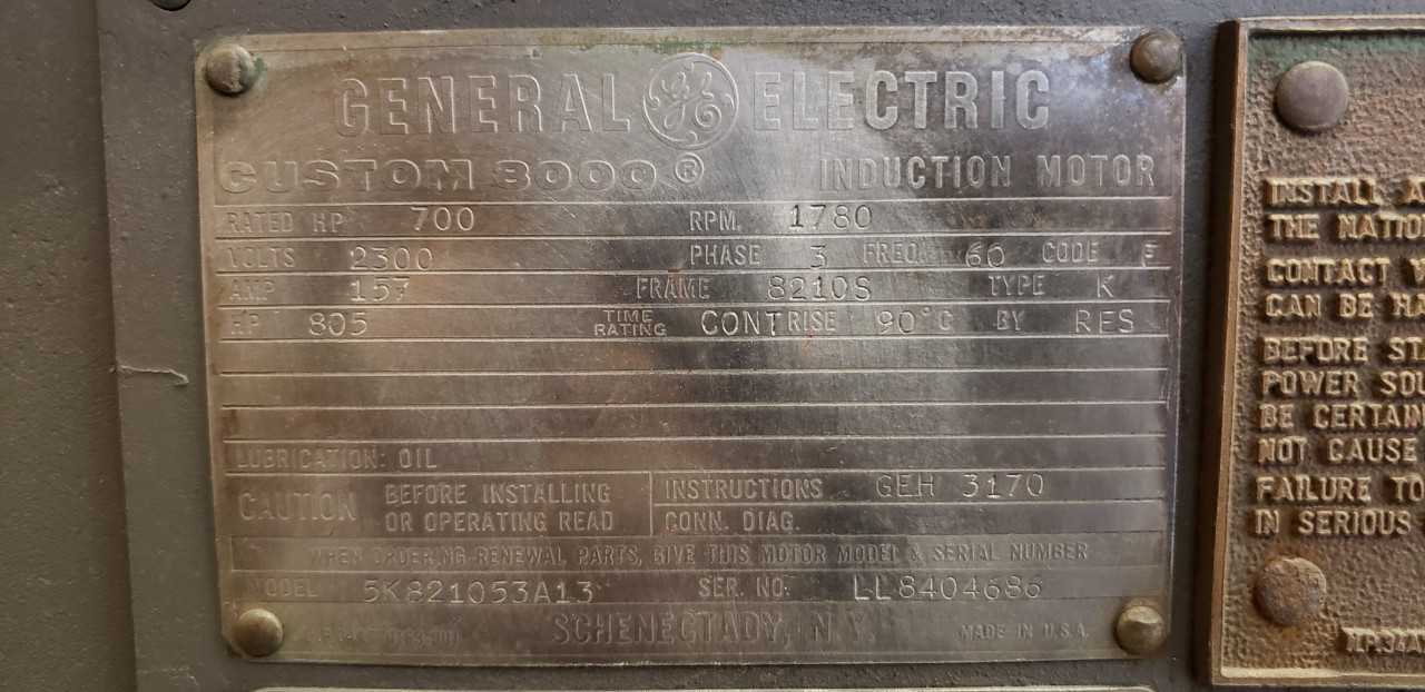 New General Electric 700HP Electric Motor - ELECTRIC MOTORS