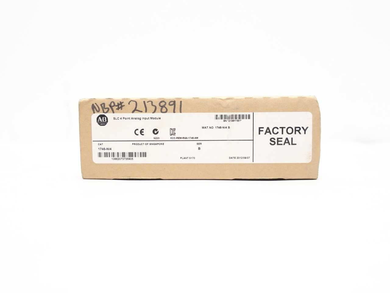 ALLEN BRADLEY 1746-NI4 SLC500 ANALOG INPUT MODULE SER B - AUTOMATION & CONTROLS