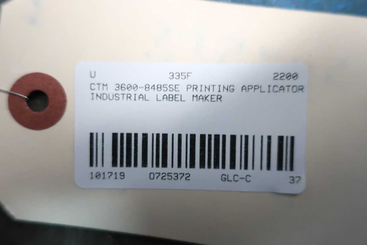 CTM 3600 8485SE PRINTING APPLICATOR INDUSTRIAL LABEL MAKER - PACKAGING