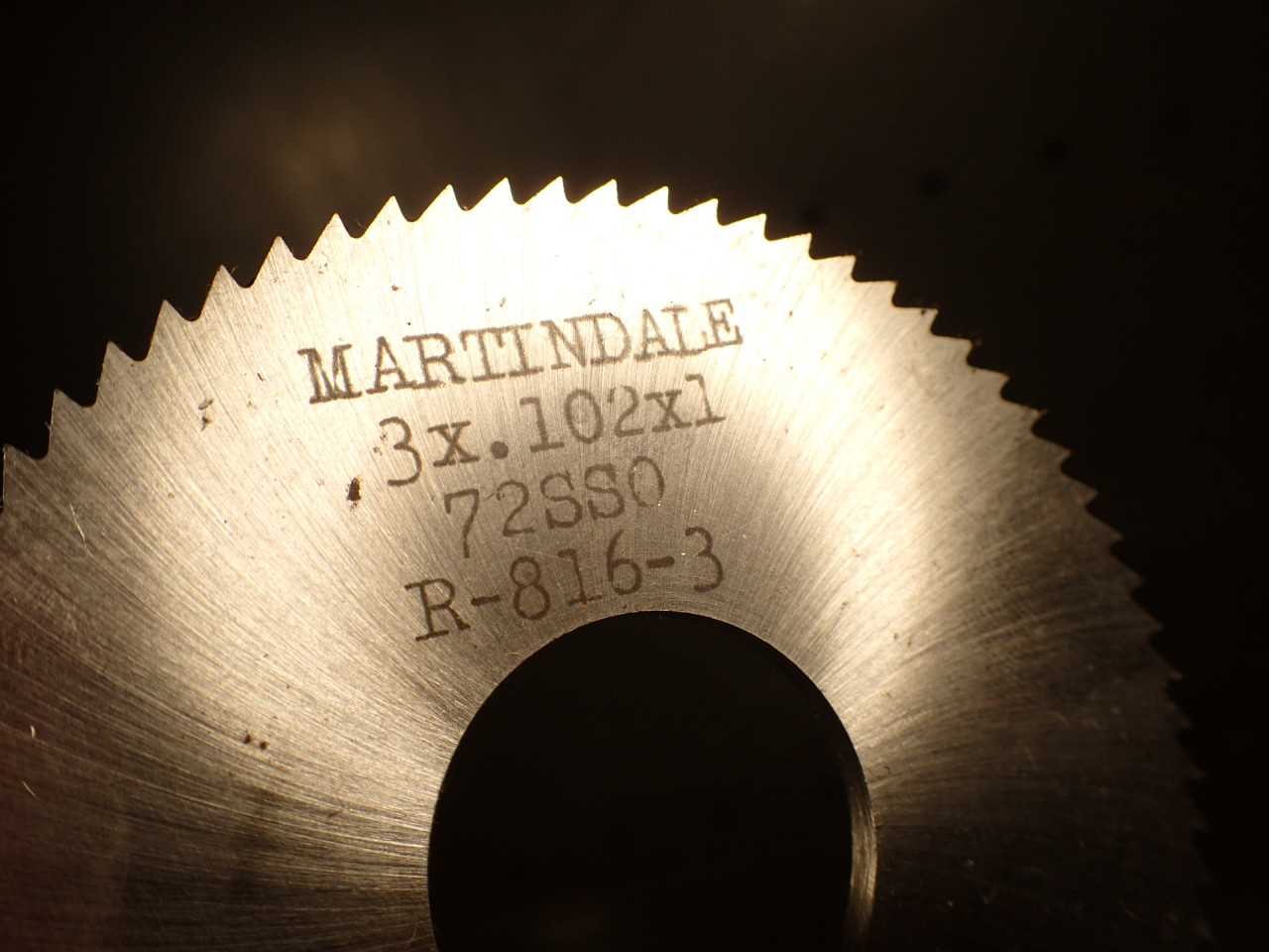 Martindale .102" x 3" Horizontal Milling Cutter Metal Slitting Saw 1" Arbor Hole - MILLING TOOLS