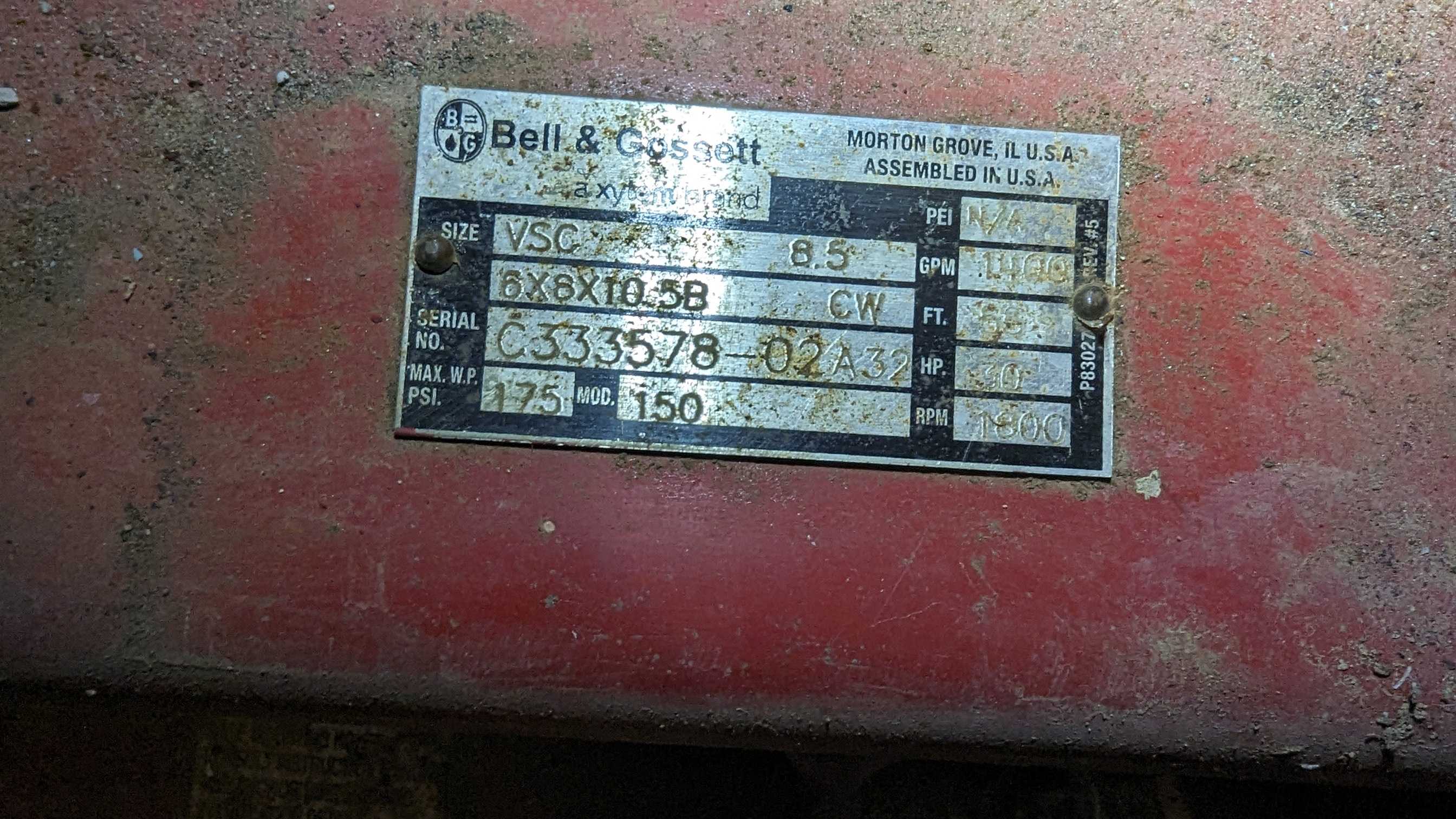 Bulk Lot of Bell & Gossett Circulating Pumps with WEG 30HP Motor - QTY 2 - ELECTRIC MOTORS
