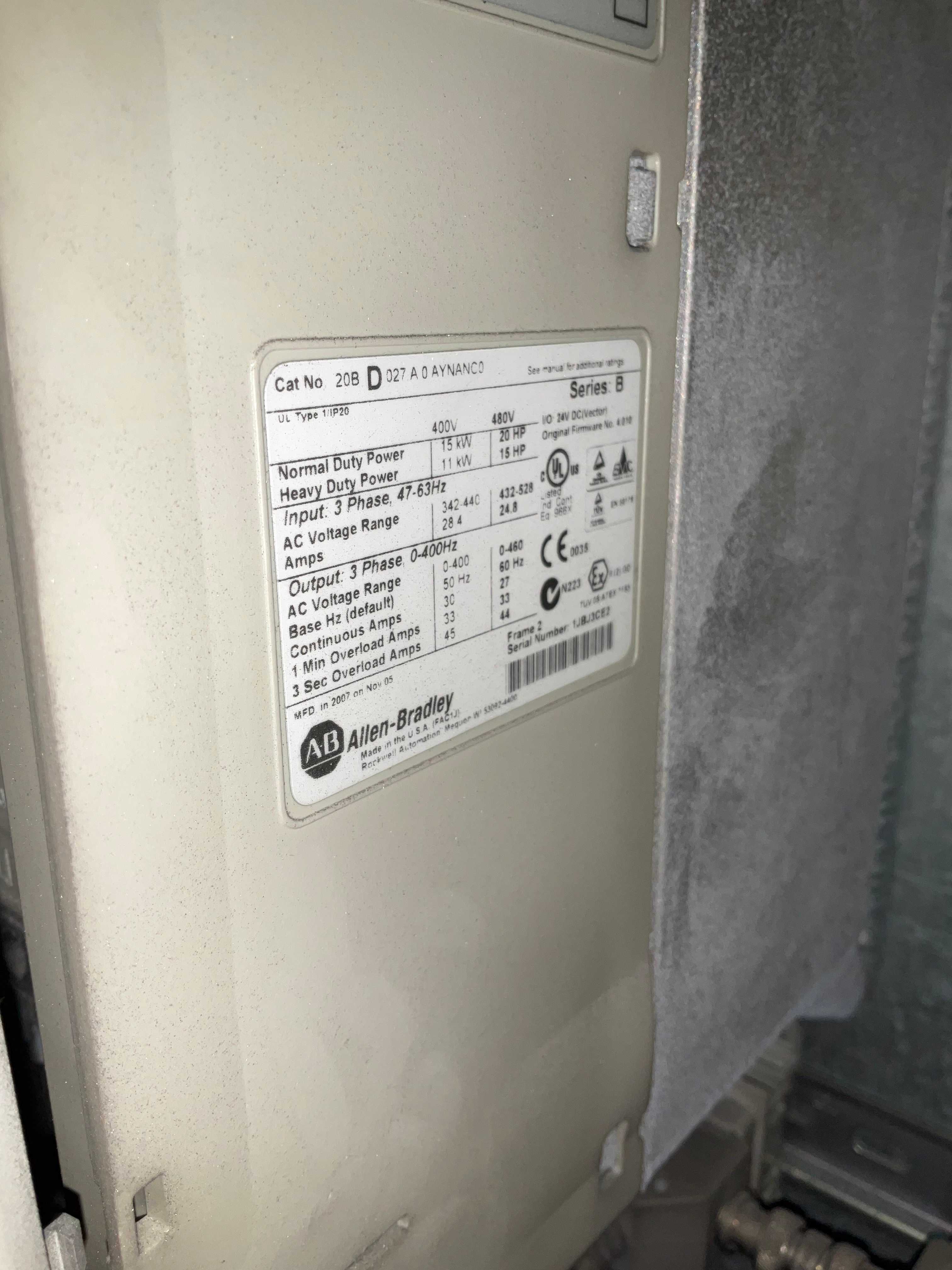 ALLEN BRADLEY ELECTRICAL CONTROL CABINET WITH DRIVES - CONTROL CABINETS