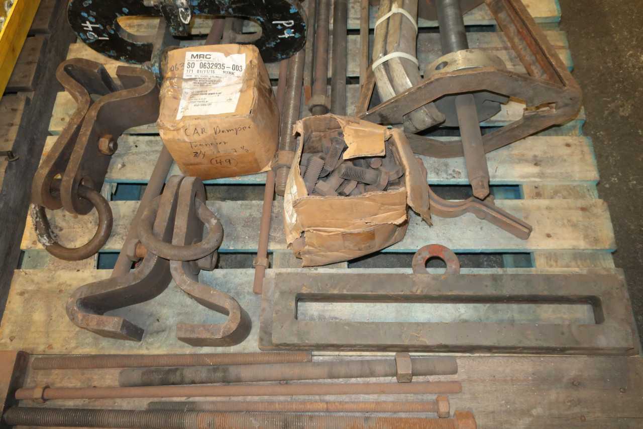 3 PALLETS OF ASSORTED HOISTING RIGGING & TOOLS CLAMPS WRENCHES CLEVIS'S HOOKS - LIFTING EQUIPMENT