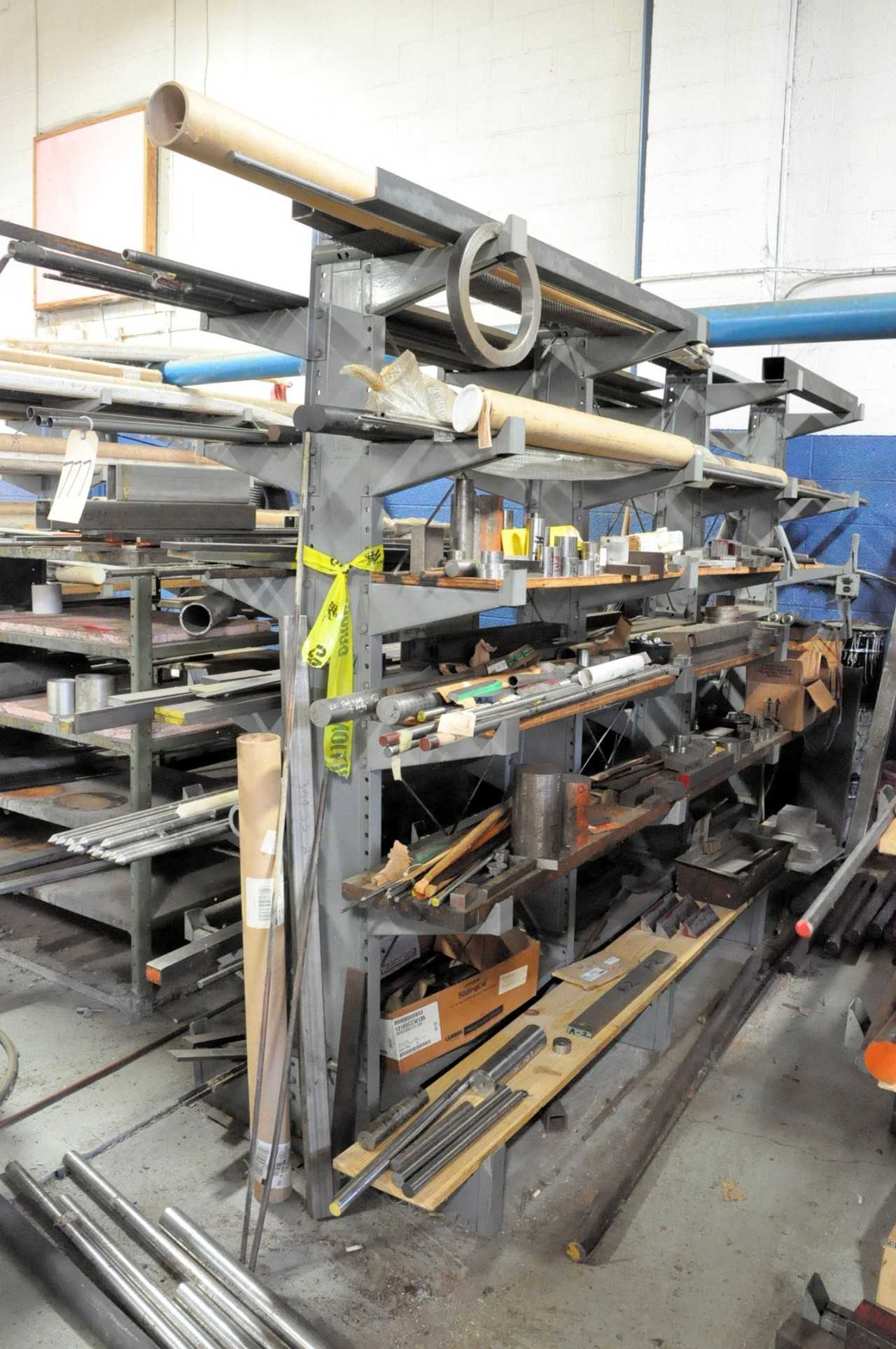 Various Alloys Solid Round and Flat Bar Stock on 1 Cantilever Rack Cantilever Rack Not Included - MATERIAL HANDLING