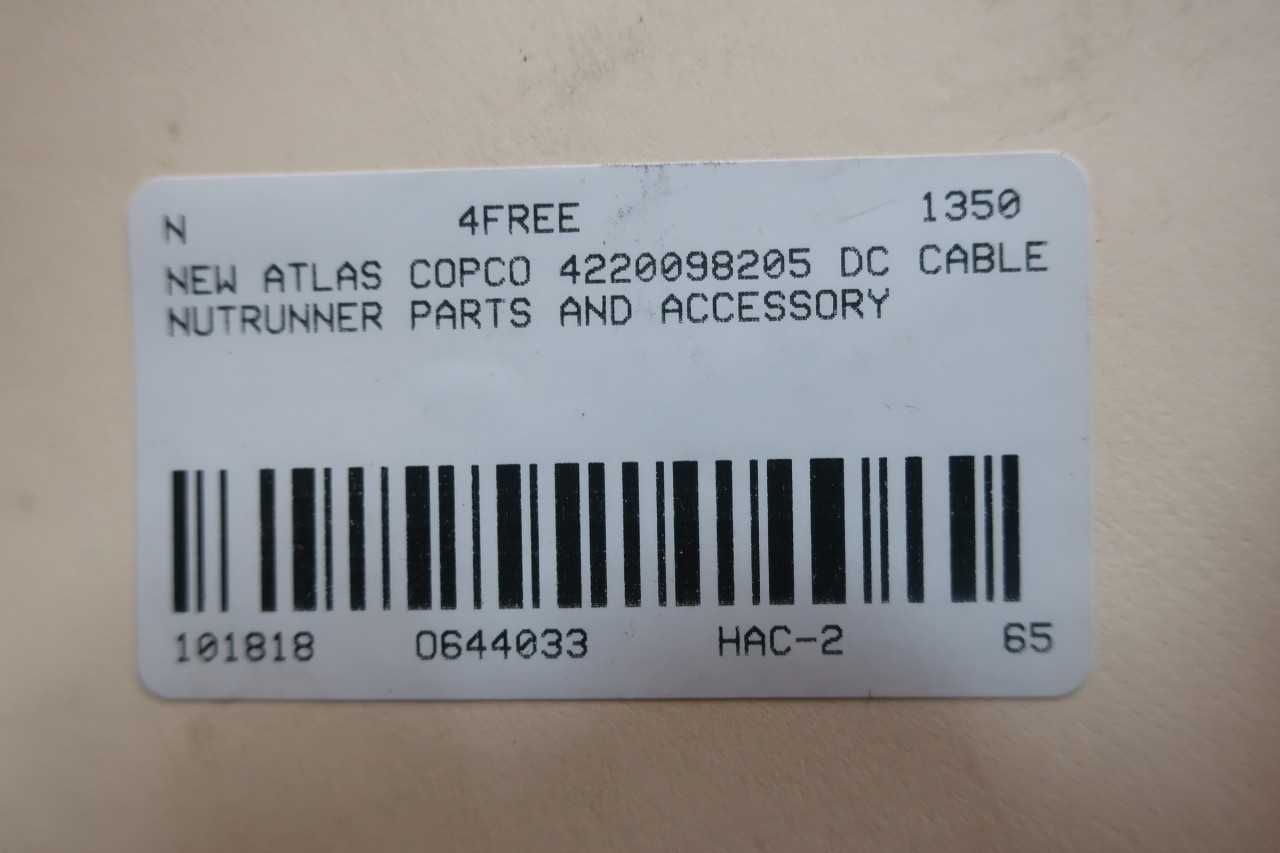 NEW ATLAS COPCO 4220098205 TENSOR CABLE NUTRUNNER PARTS AND ACCESSORY - ELECTRIC POWER TOOLS