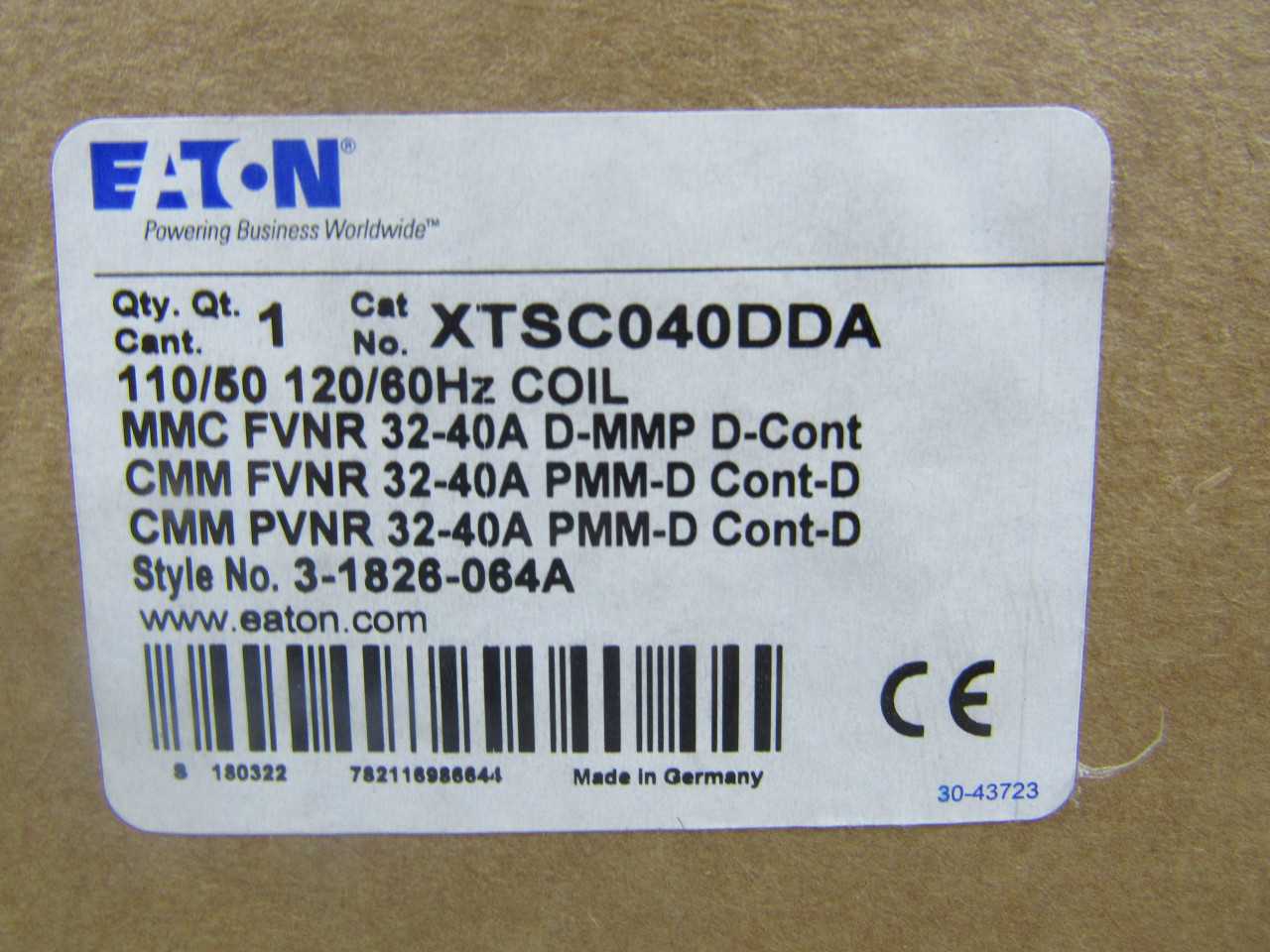 Quantity of 3 New Surplus Eaton XTSC040DDA Motor Controller FVNR 32-40A 120V - AUTOMATION & CONTROLS