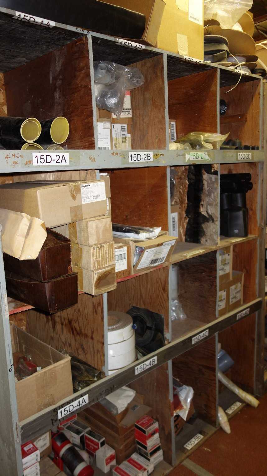 CONTENTS OF PIGEON HOLE CABINET, ASSORTED POWERLINE MATERIAL - ELECTRICAL COMPONENTS