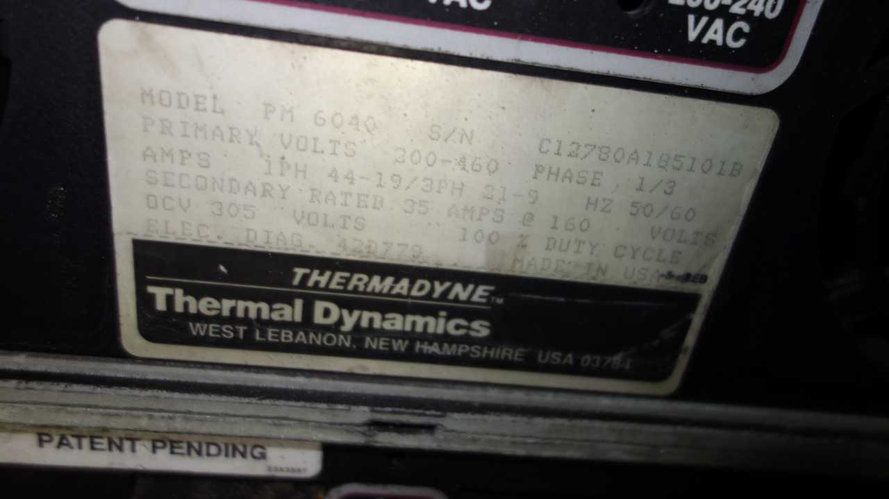 THERMAL DYNAMICS CM6030 PM6040 PLASMA CUTTER - MACHINING ACCESSORIES & TOOLING