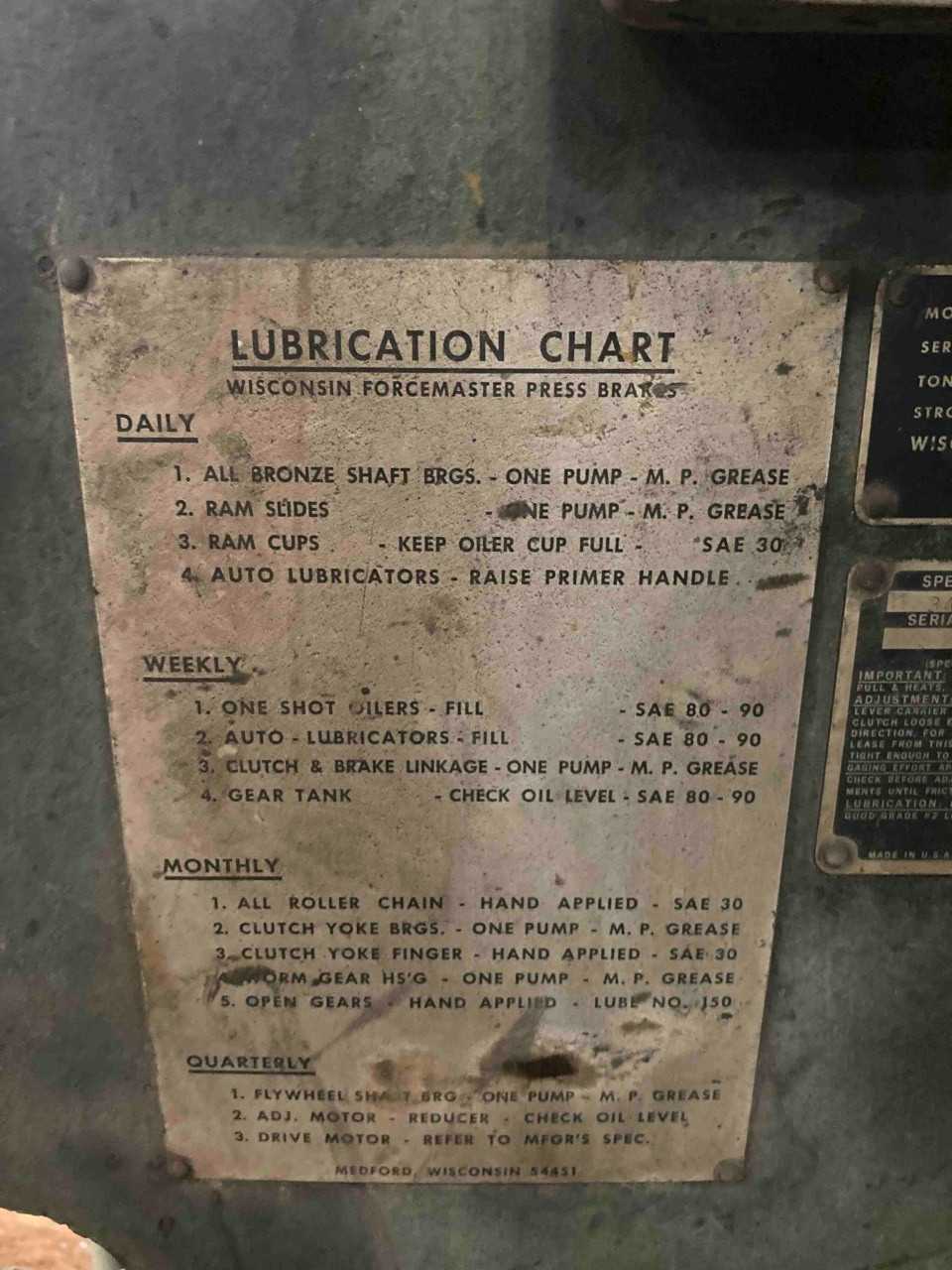 100 Ton x 12’ Wisconsin Press Brake 2 - PRESS BRAKES