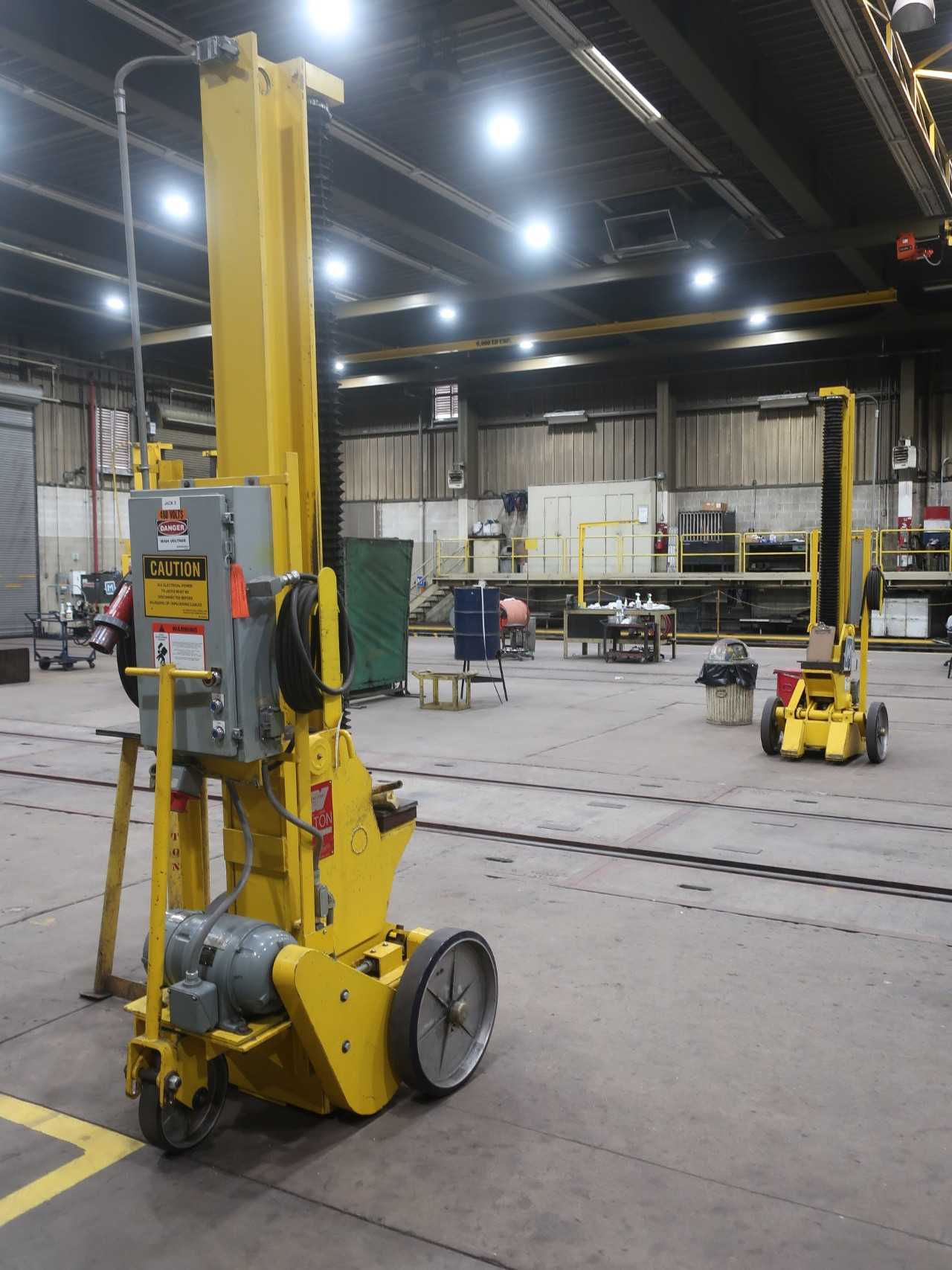 Lot of 2 35 ton portable rail jacks, 6' lift, 230/460V-AC - ELECTRIC MOTORS