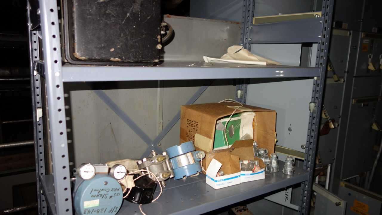 SHELVING WITH CONTENTS, ASSORTED INSTRUMENTATION - SHELVING