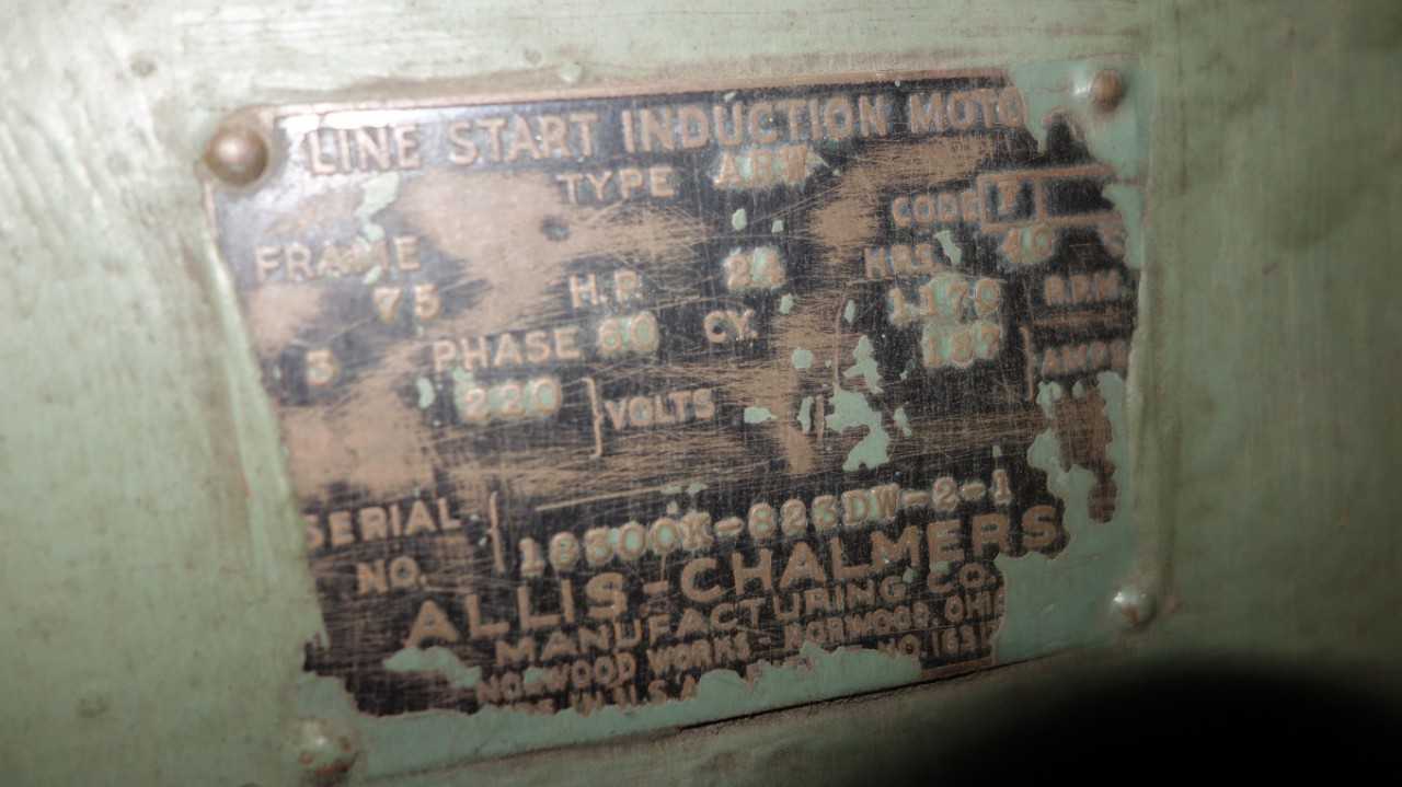 ALLIS CHALMERS ARW 75HP 220V-AC FAN EXHAUSTER MOTOR - BLOWER FAN