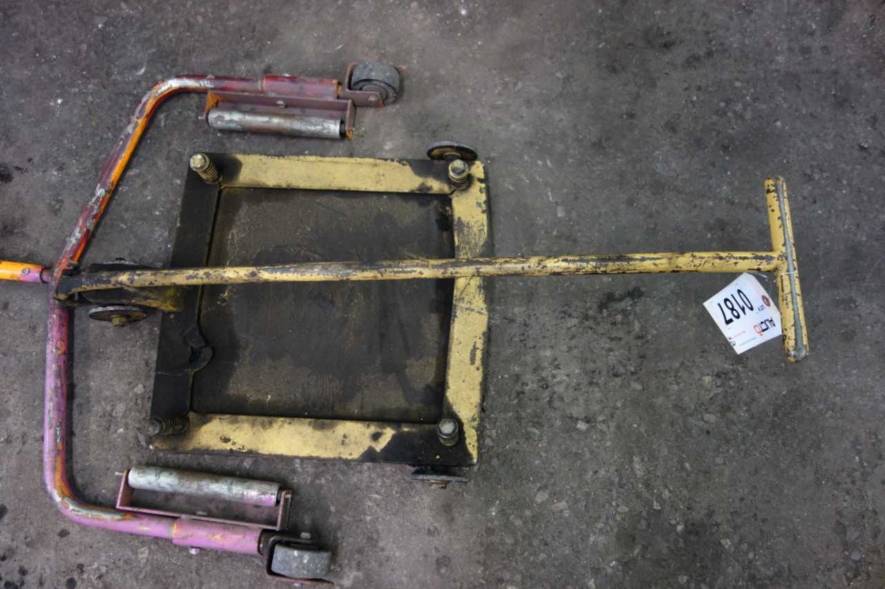 LOT OF 2 ASSORTED DOLLIES, TIRE LOADER, CATCHER - ELECTRIC POWER TOOLS