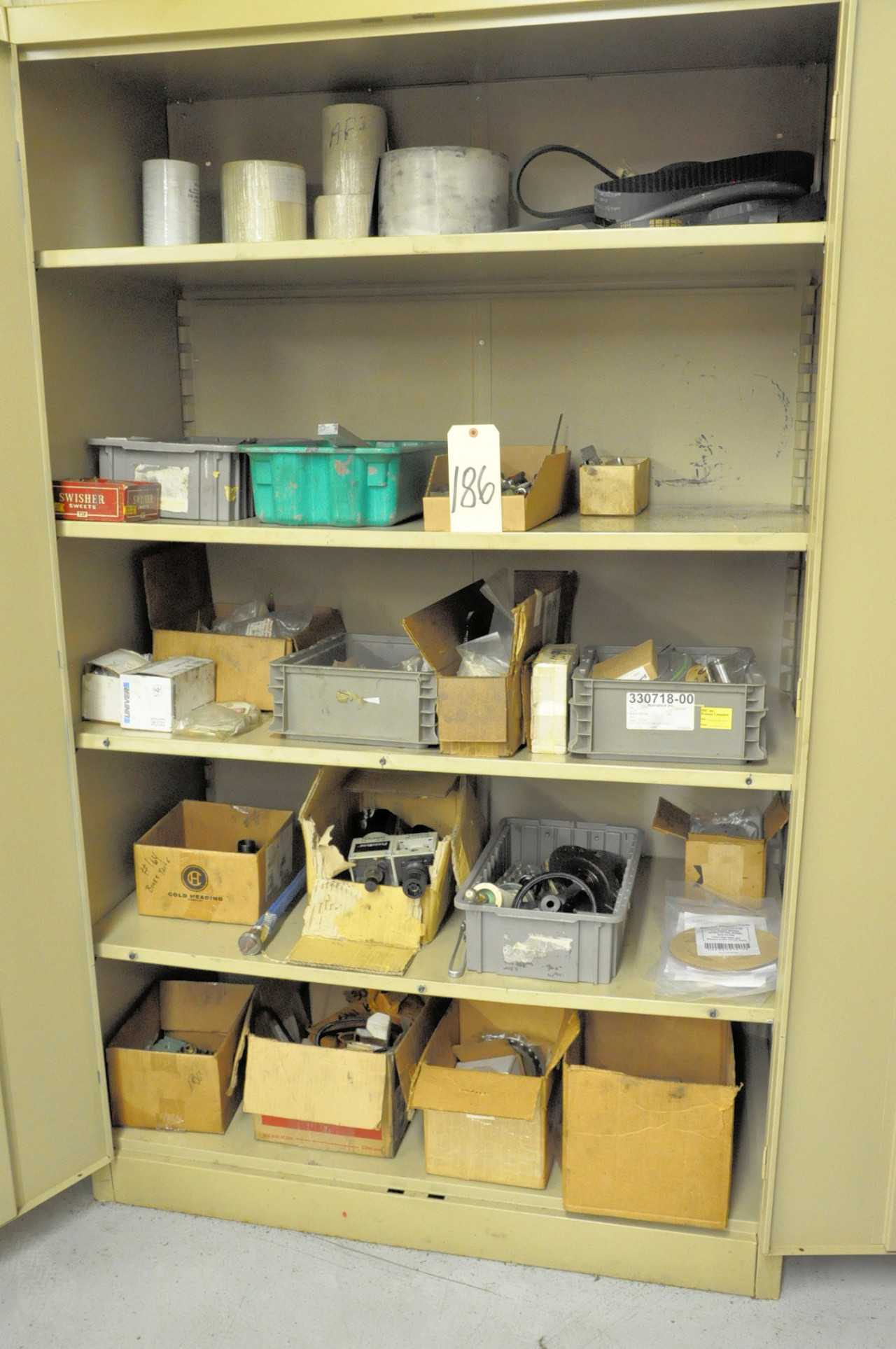 2-Door Supply Cabinet with Misc. Machine Parts - ELECTRIC POWER TOOLS