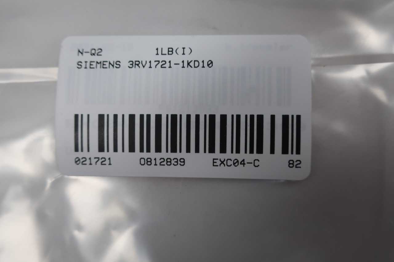 SIEMENS 3RV1721-1KD10 12.5A AMP OTHER CIRCUIT BREAKER - CIRCUIT BREAKERS