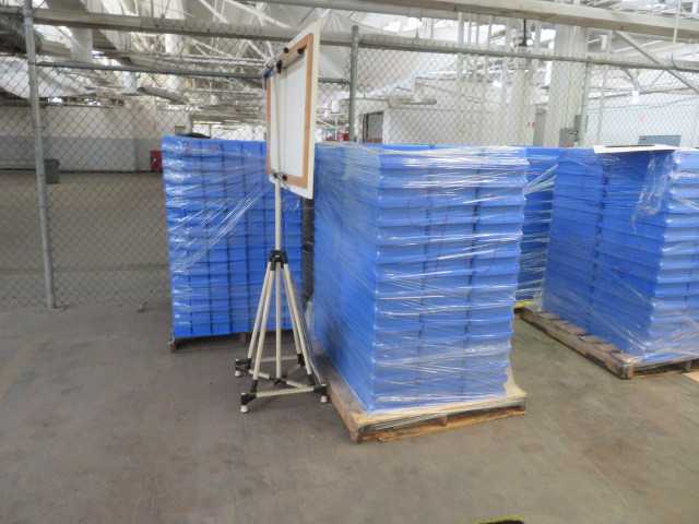 Blue Plastic Containers several pallets new - ELECTRICAL COMPONENTS