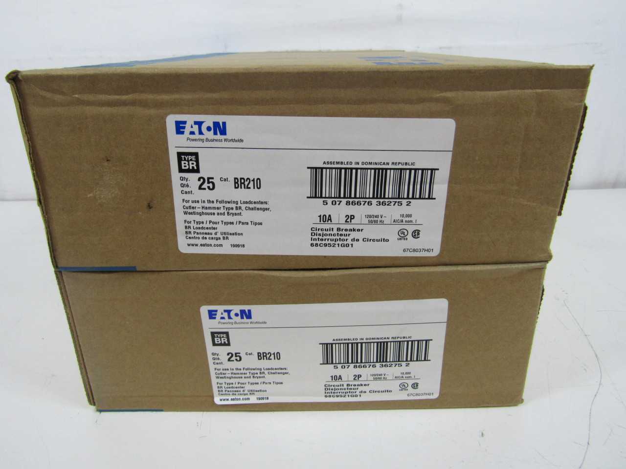 - Quantity of 50 - Eaton BR210 - Plug In Breakers - CIRCUIT BREAKERS