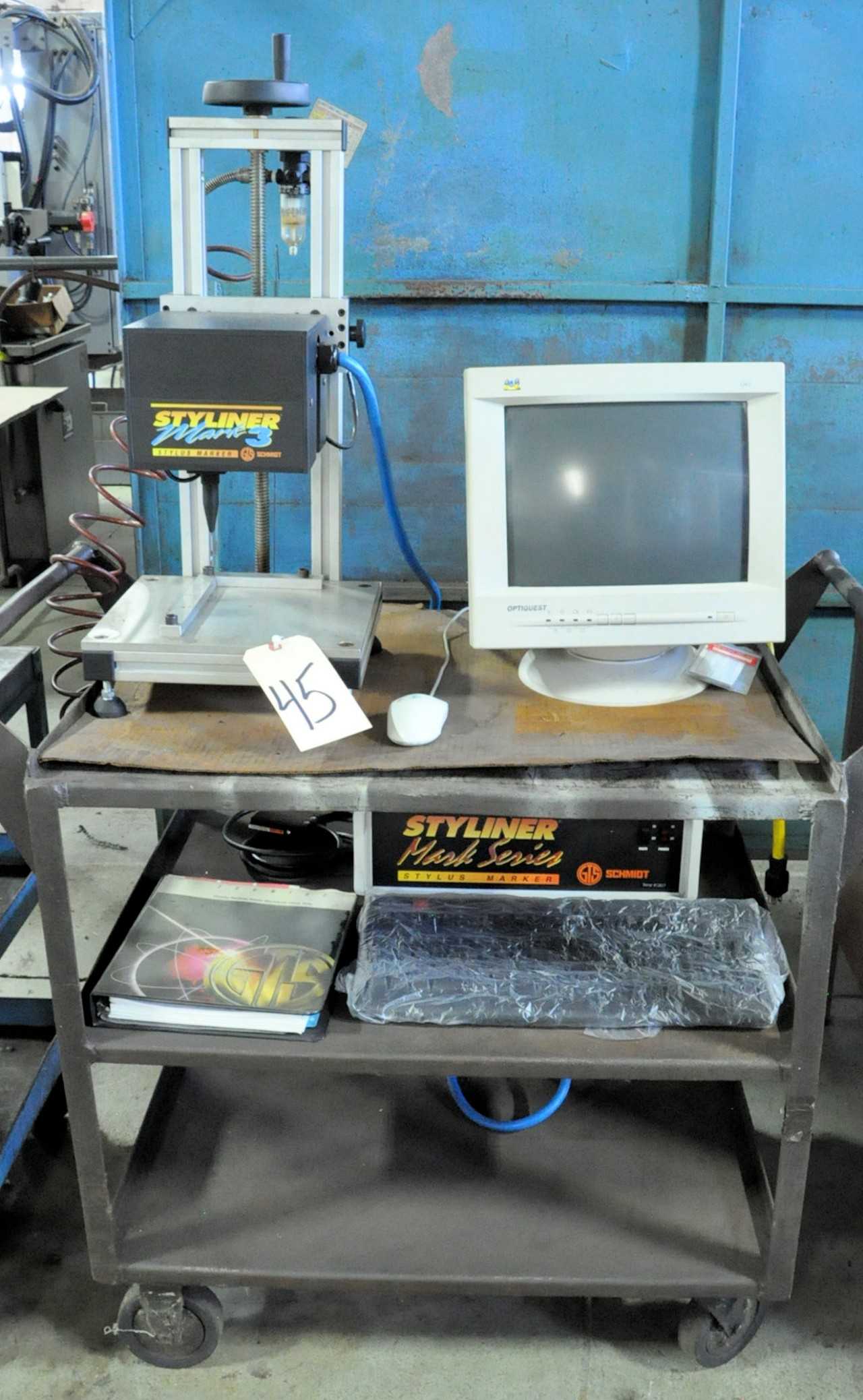 Schmidt Styliner Mark 3 Stylus Marker Machine with Controller and Cart - ROLLING CARTS