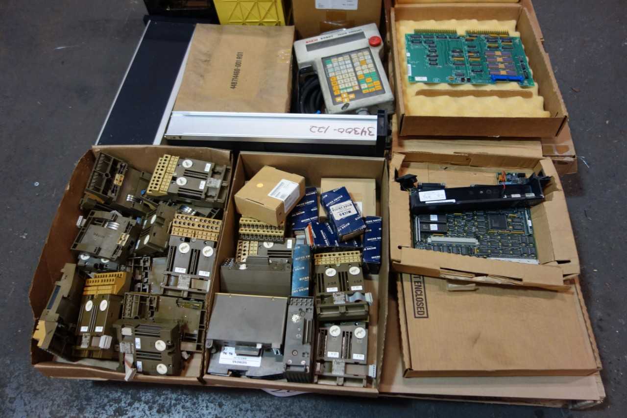 1 LOT OF ASSORTED ELECTRICAL- AC MOTOR DRIVE, MODULES, TEACH PENDANT ROBOT- GE FANUC, BAILEY, RELIANCE - ELECTRIC MOTORS