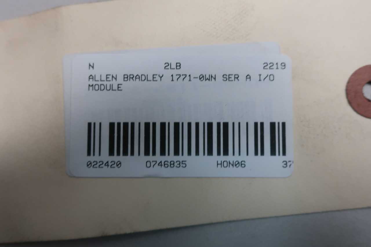 ALLEN BRADLEY 1771-OWN I/O MODULE SER A - AUTOMATION & CONTROLS