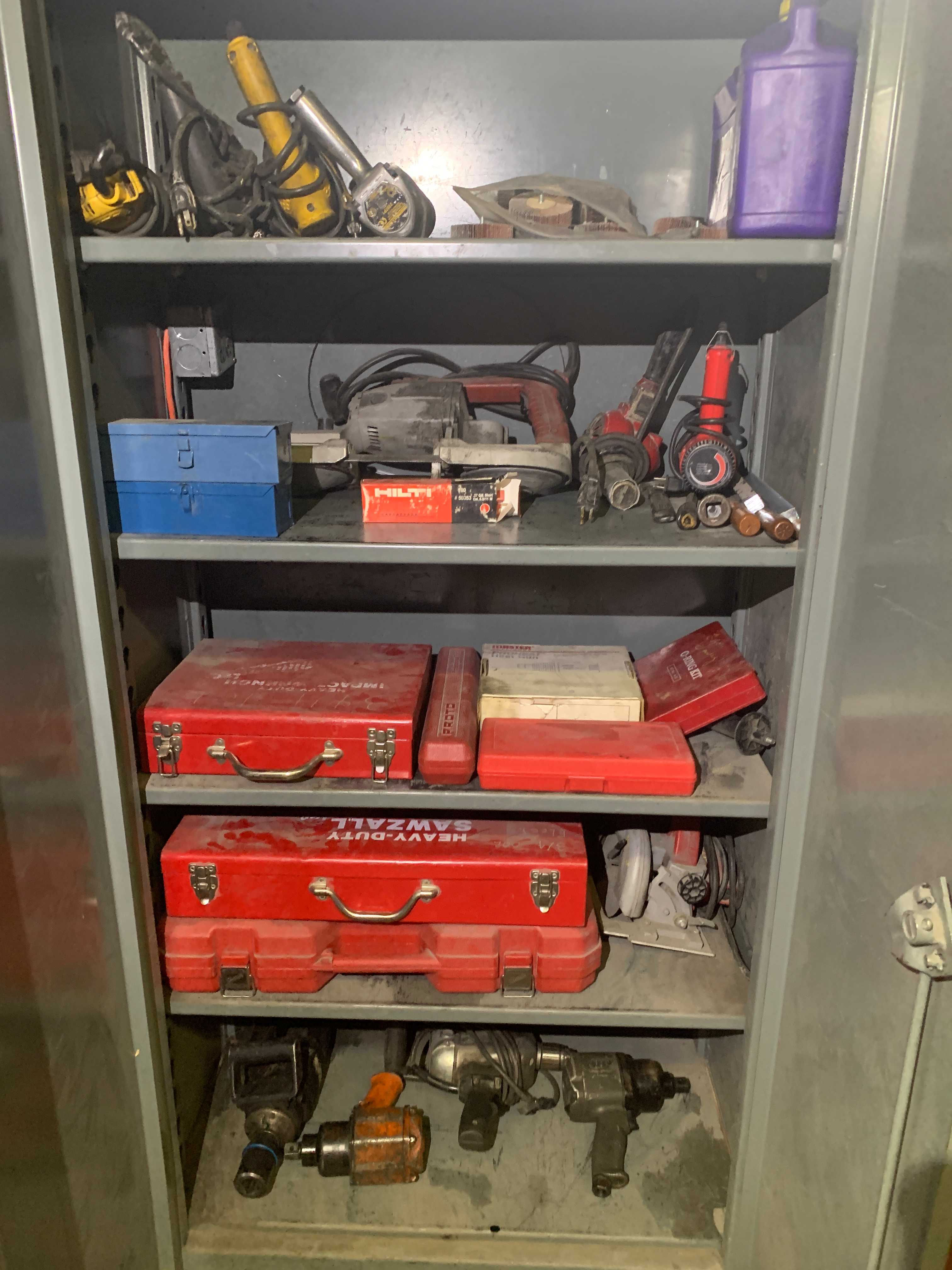 CABINET WITH CONTENTS - ELECTRIC POWER TOOLS