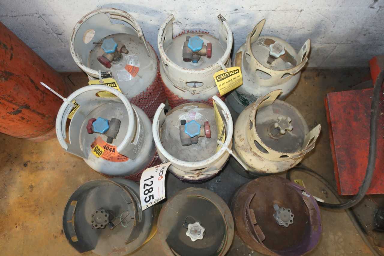 LOT OF 9 ASSORTED HVAC REFRIGERANT TANKS - PROCESS EQUIPMENT