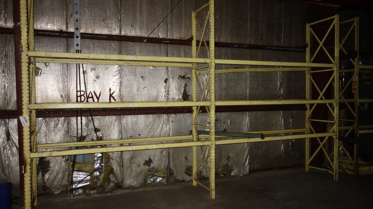 54ft STEEL RACKING - 9ft Sections, 12' HIGH x 3' DEEP - PALLET RACKING