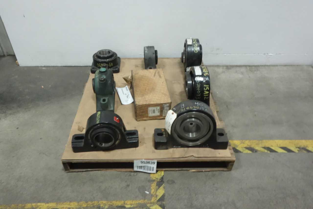 PALLET OF ASSORTED PILLOW BLOCK AND FLANGE BEARINGS - BEARINGS