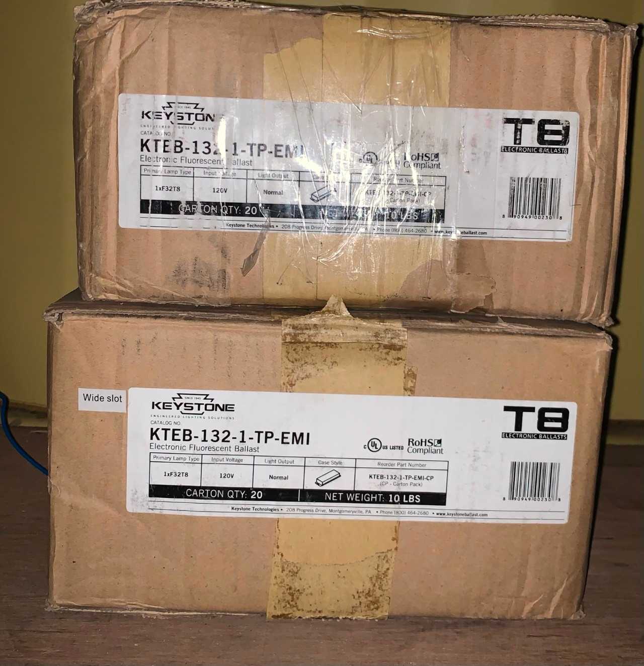 New - Lot of 40 - Keystone KTEB-132-1-TP-EMI Fluorescent Ballast - LIGHTING