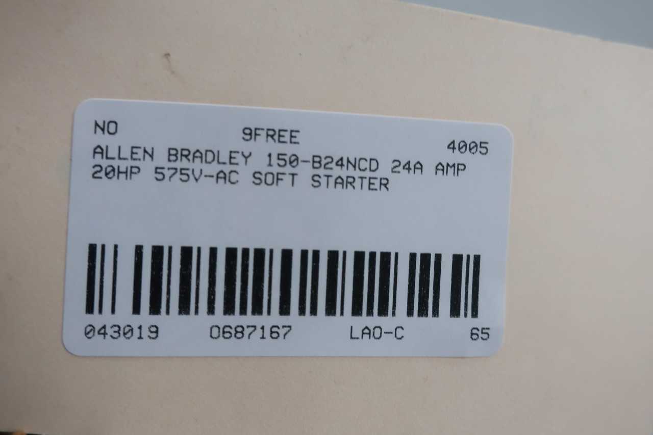 Allen Bradley 150-B24NCD Smc Dialog Plus Soft Starter 24a 15hp 460v-ac - MOTOR STARTERS