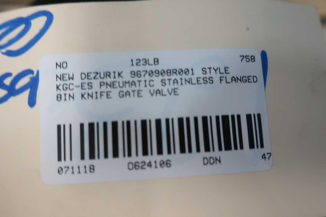 DEZURIK 9670908R001 STYLE KGC-ES 8IN KNIFE GATE VALVE - KNIFE GATE VALVE