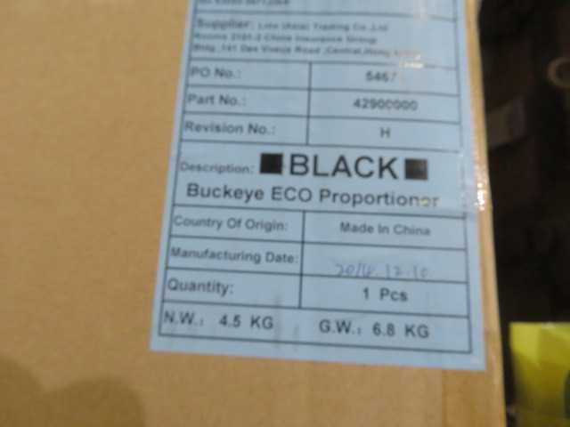 Buckeye ECO Proportioning System LOT - MISCELLANEOUS