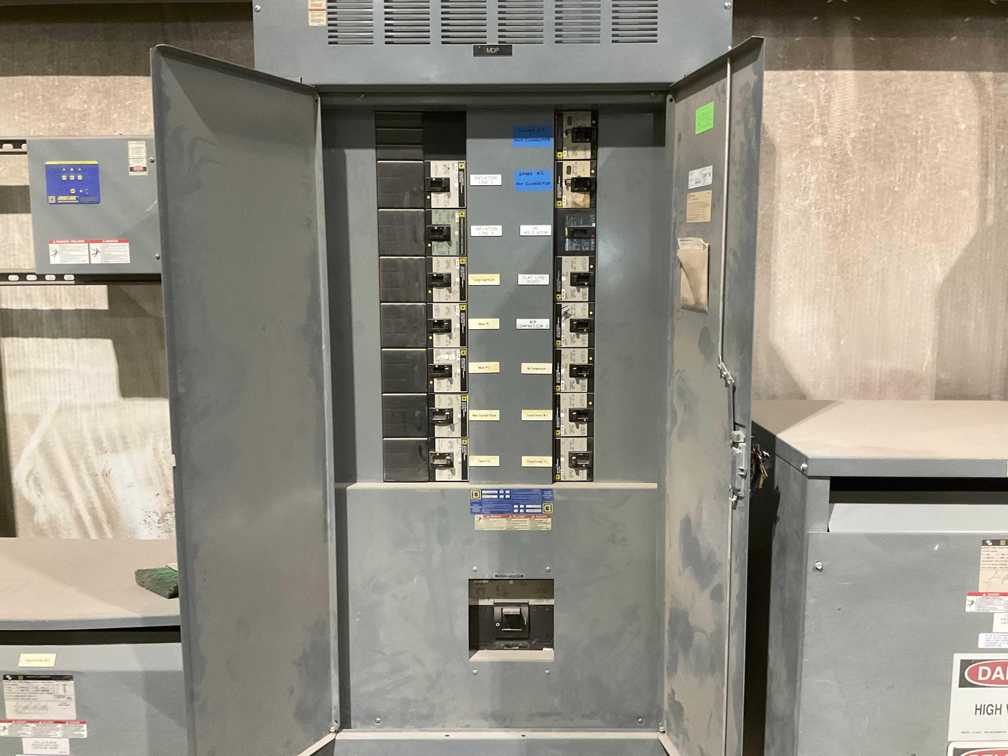 QTY 2- SQUARE D 150T3H TRANSFORMER WITH CONTROL CABINET - POWER TRANSFORMERS