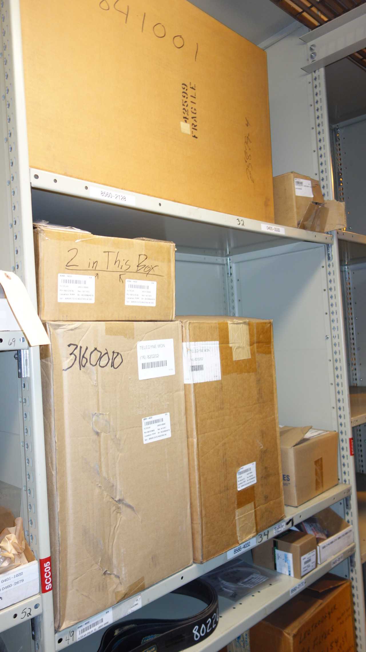 CONTENTS OF 3 SHELF COLUMNS, MECHANICAL PARTS - SHELVING