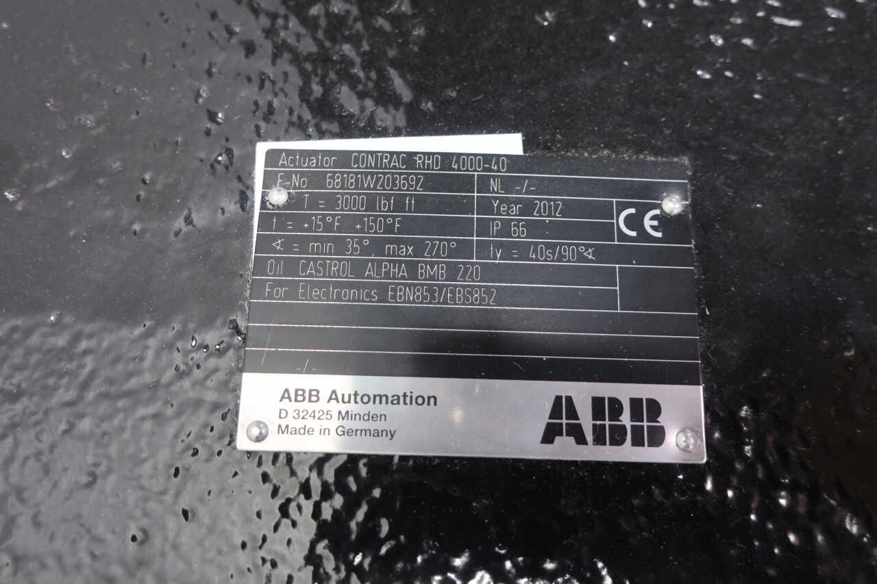 ABB RHD 4000-40 CONTRAC ELECTRIC ROTARY VALVE ACTUATOR - VALVES