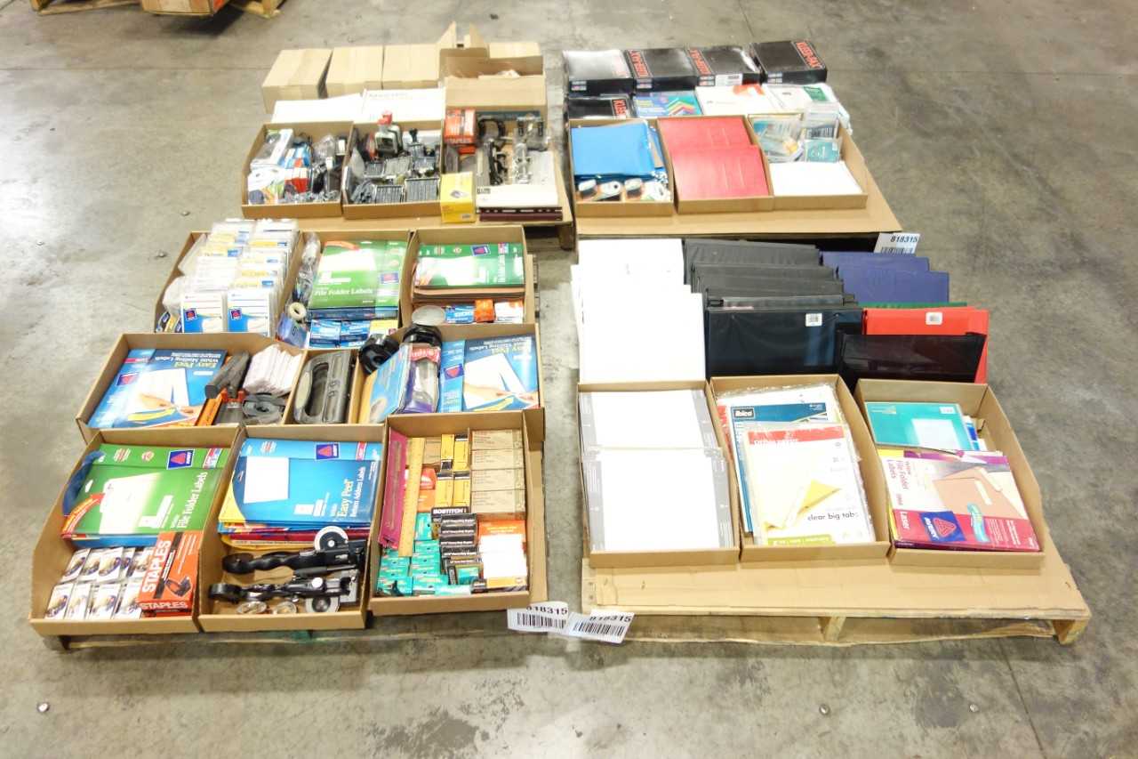 4 PALLETS OF ASSORTED OFFICE SUPPLIES - PLANT & FACILITY