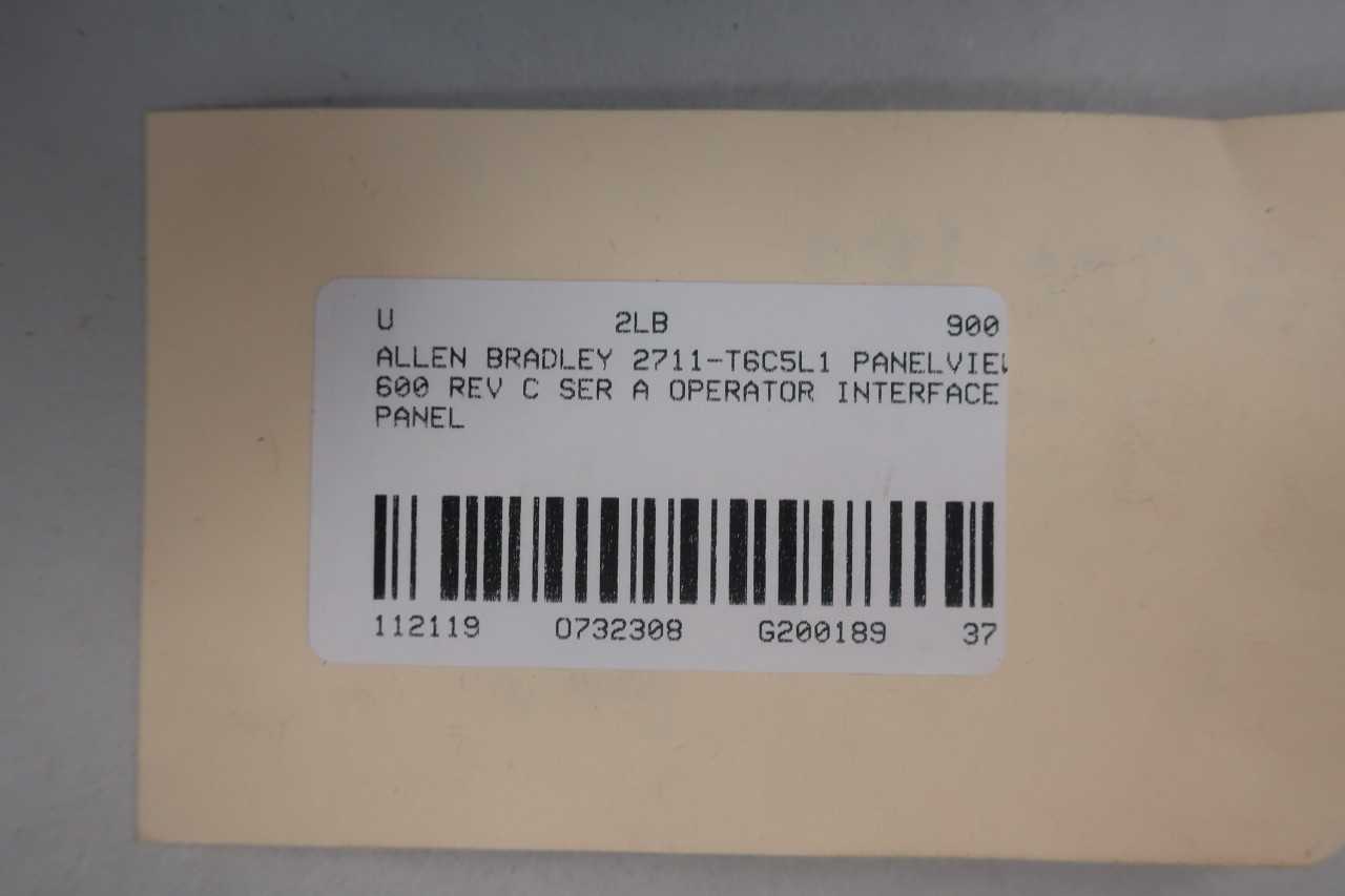ALLEN BRADLEY 2711-T6C5L1 PANELVIEW 600 OPERATOR INTERFACE PANEL SER A - AUTOMATION & CONTROLS