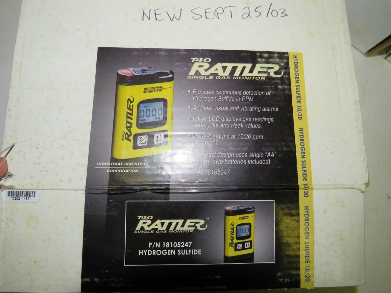LOT OF 3 RATTLER T40 HYDROGEN SULFIDE SINGLE GAS MONITOR - ELECTRIC POWER TOOLS