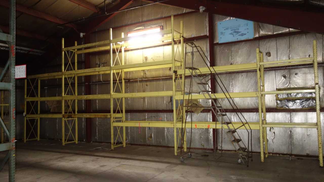 40FT OF STEEL RACKING - 12'/18' HIGH x 3' DEEP 9ft Sections + 4ft END SECTION - PALLET RACKING