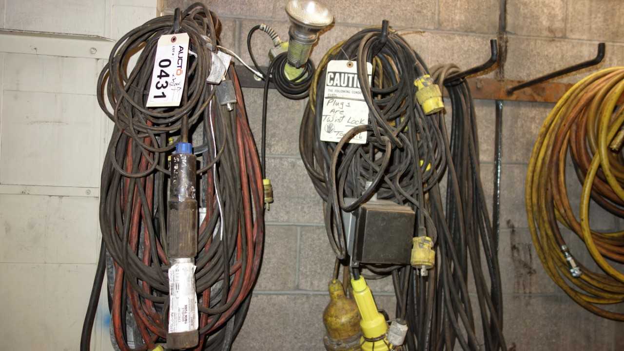ASSORTED LOT OF EXTENSION CABLE AND LIGHTING - LIGHTING