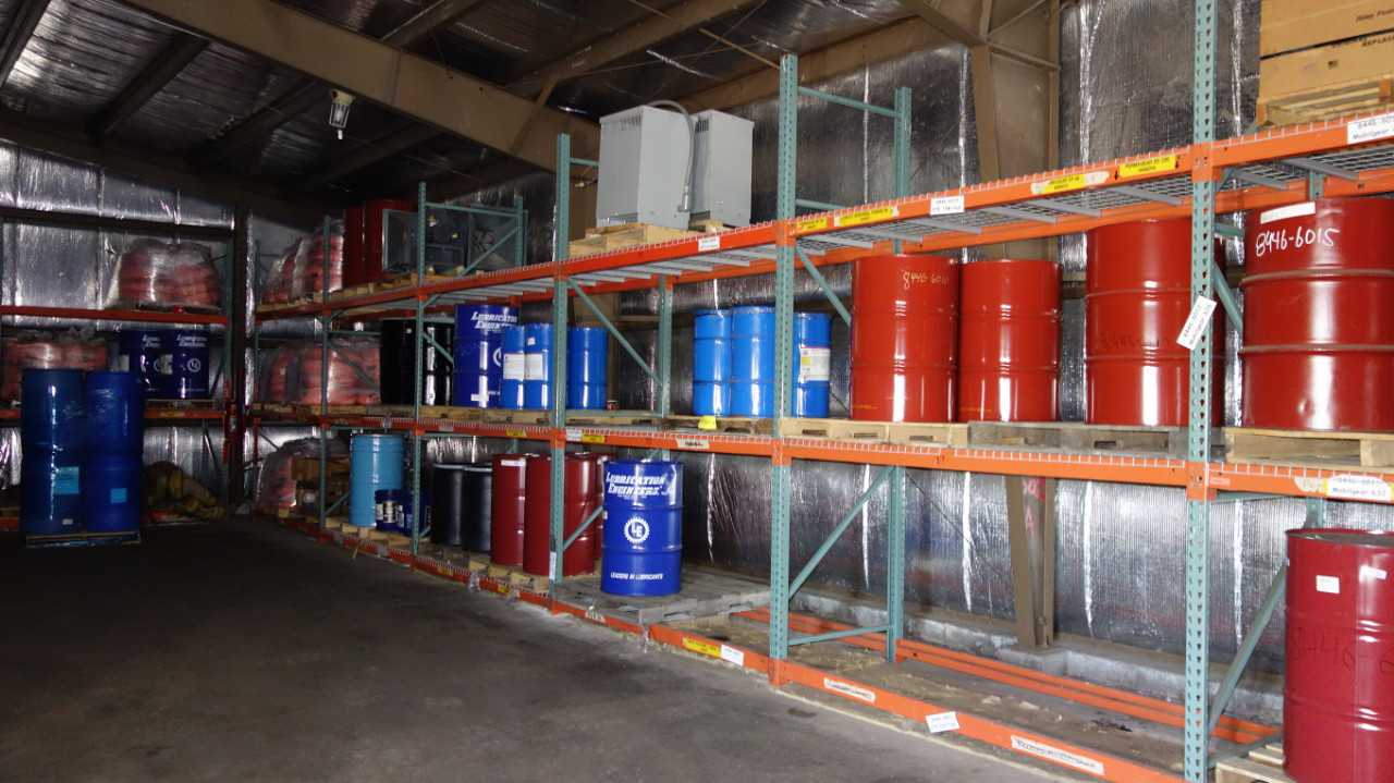 CONTENTS OF RACKING, OIL DRUMS,SORBENT BOOMS, HVAC - PALLET RACKING