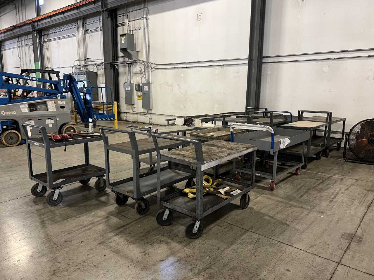 Lot of 17 utility steel carts - ROLLING CARTS