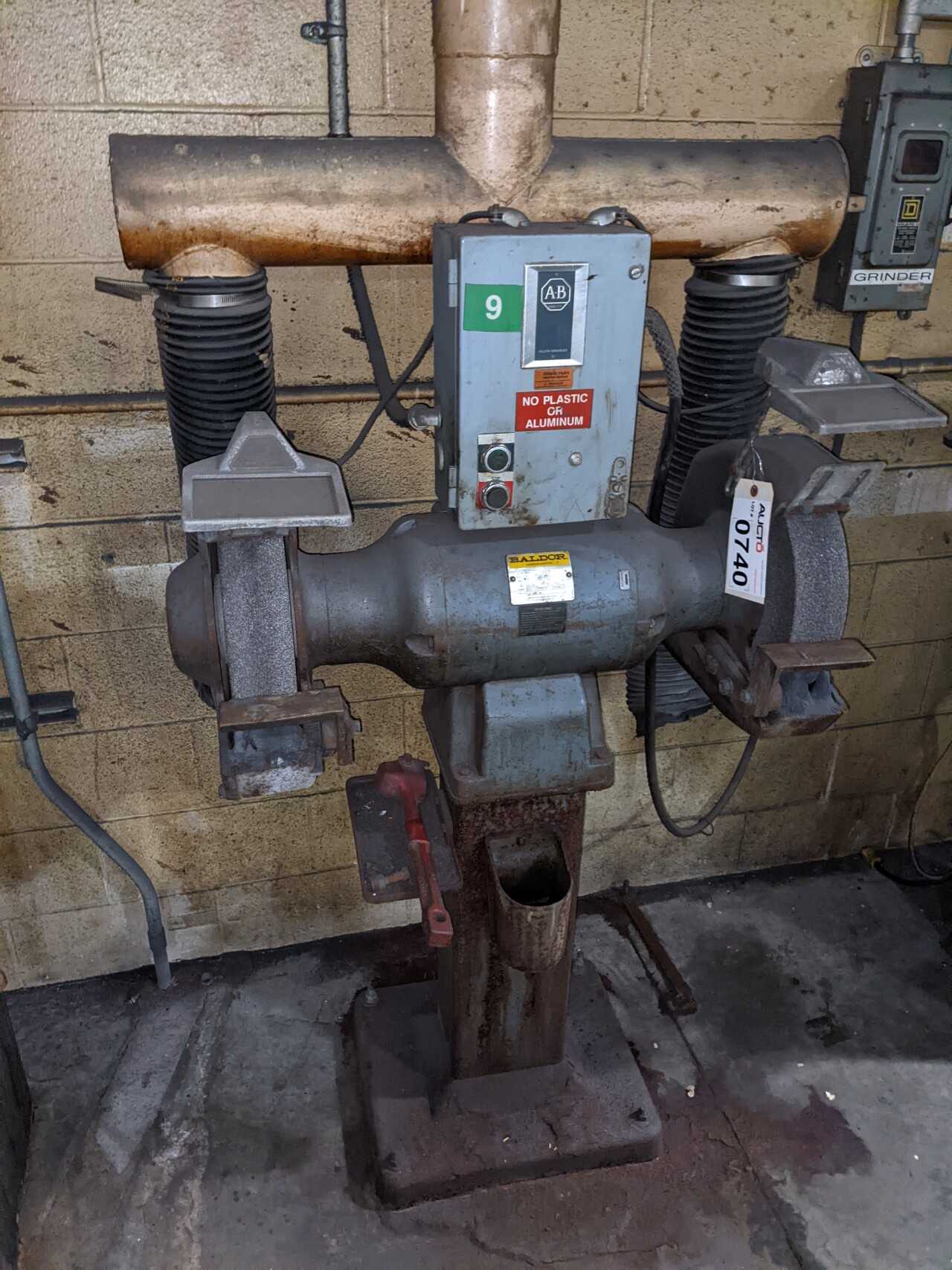 BALDOR 14" x 5-HP DOUBLE END PEDESTAL GRINDER - GRINDING MACHINES