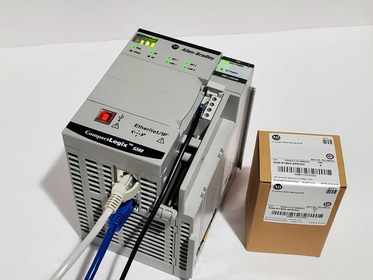 Allen Bradley CompactLogix 5069-L340ERM Plus Brand new 5069-RTB64 Spring - AUTOMATION & CONTROLS