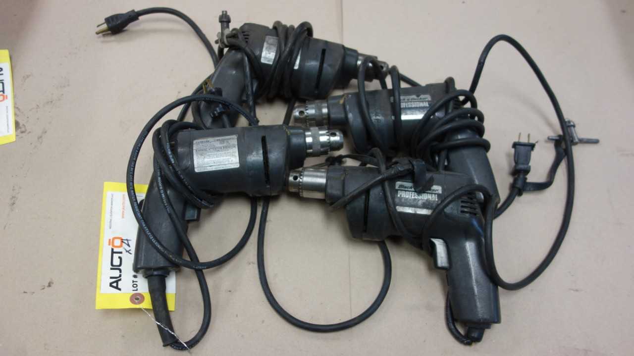 LOT OF 4 ASSORTED DRILLS - PNEUMATIC POWER TOOL