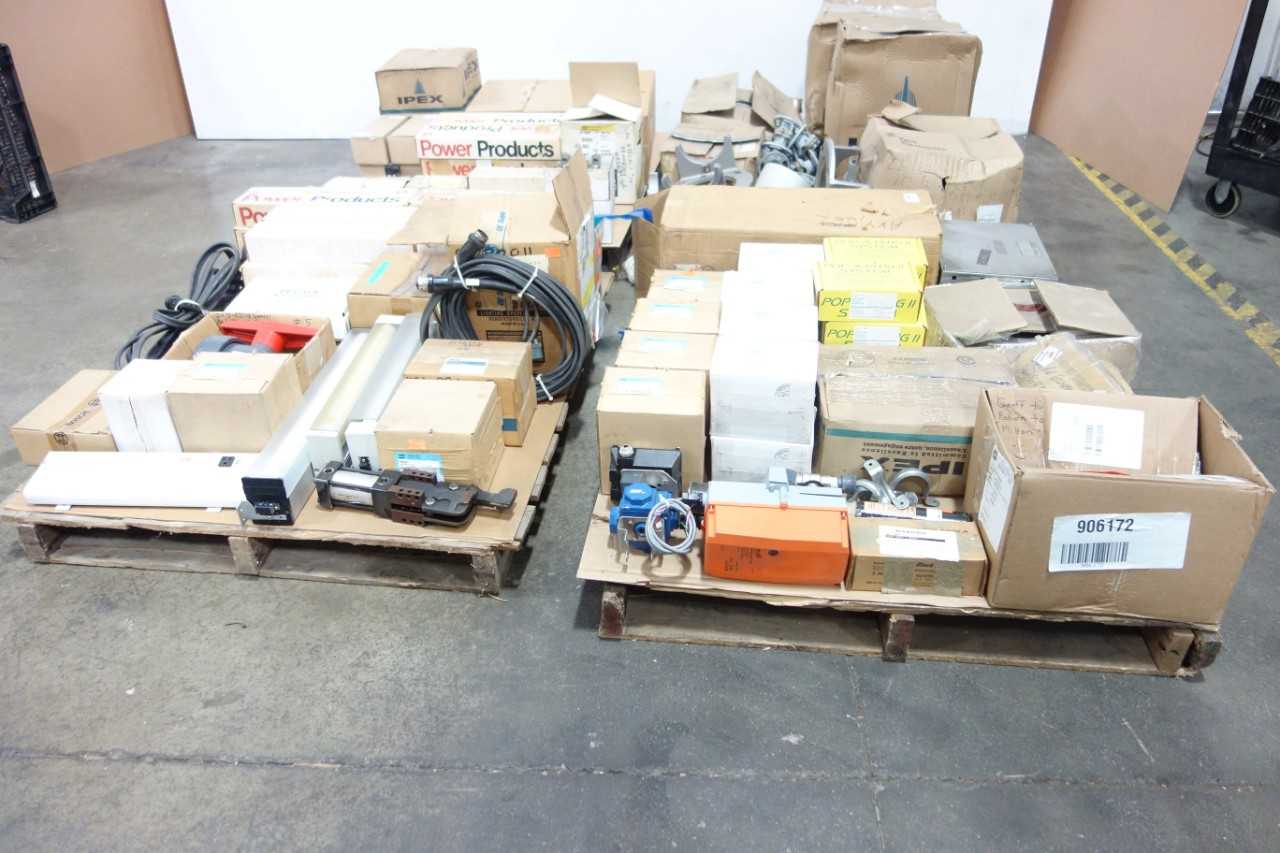 4 PALLETS OF ASSORTED MISCELLANEOUS INDUSTRIAL SURPLUS - ELECTRICAL COMPONENTS