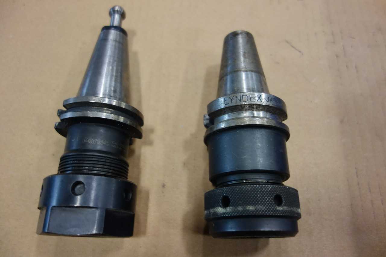 LOT OF ASSORTED CAT40 TOOL HOLDERS - PARLEC, LYNDEX - ELECTRIC POWER TOOLS