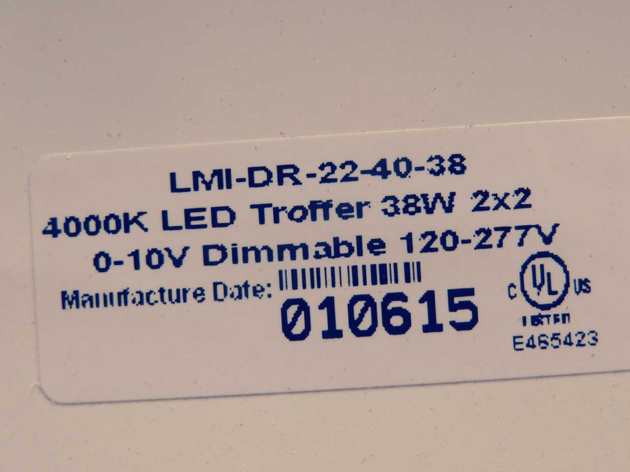 Nicor LED Fixtures, 122/77 volts, (12) each – LMI-DR-22-40-38 – 4000K LED Troffer Dimmable 120/277V - - MACHINING ACCESSORIES & TOOLING