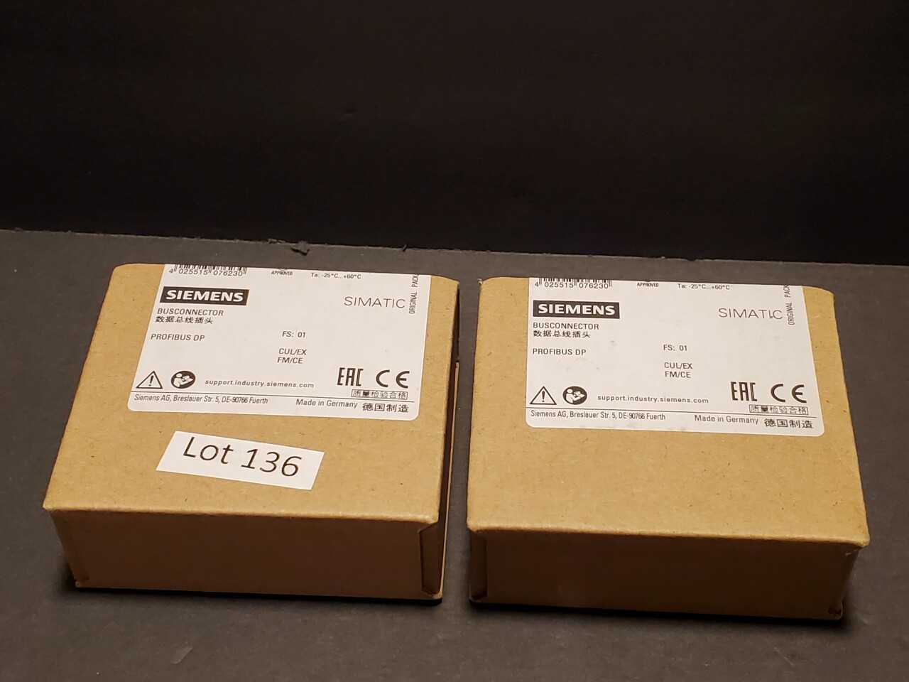 Lot of 2 Siemens Bus connector - INDUSTRIAL PARTS