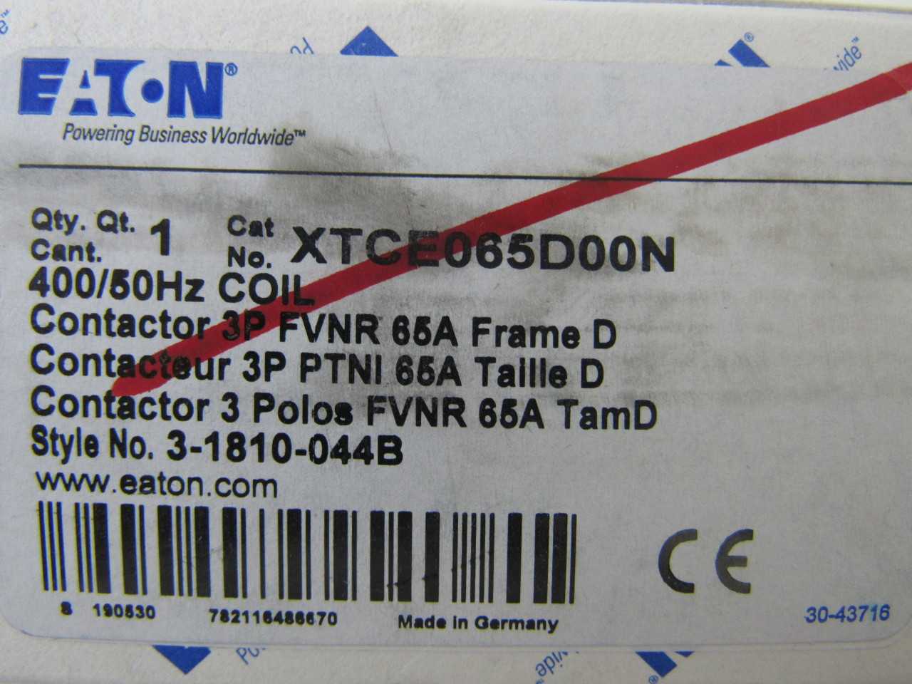Quantity of 20x XTCE065D00N Contactors - CONTACTORS